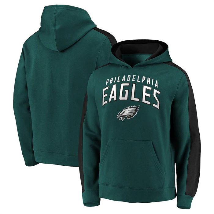 Men's Green Philadelphia Eagles Game Time Arch Pullover Hoodie